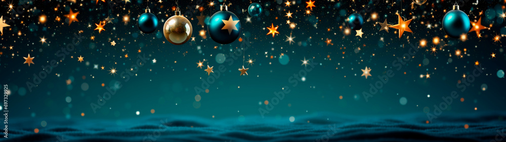 Christmas background for design. Festive winter postcard with copy space. Generative AI