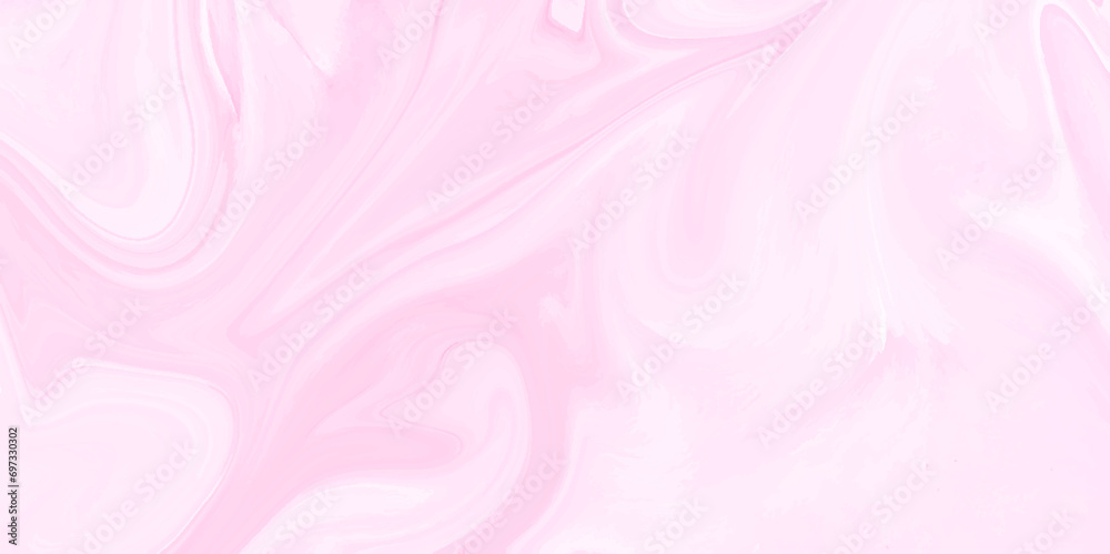 Abstract fluid art background light pink colors. Liquid marble. Acrylic painting on canvas with pink shiny gradient. Alcohol ink backdrop with pearl wavy pattern.