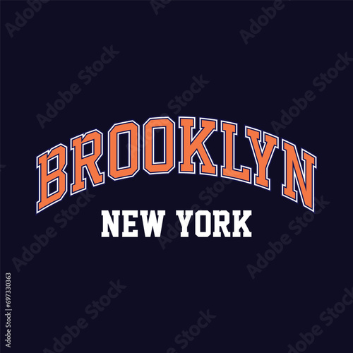 Vintage college varsity new york state brooklyn slogan print for graphic tee t shirt or sweatshirt - Vector