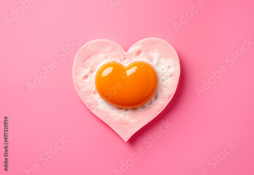Heart-shaped fried egg