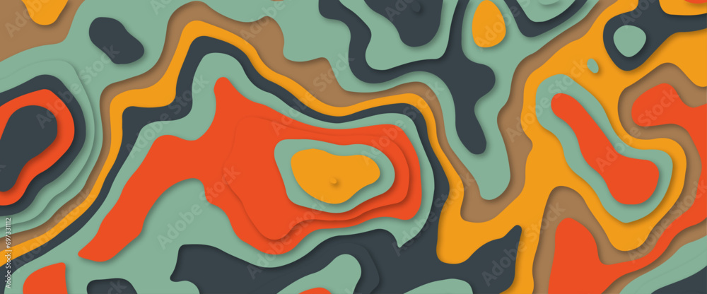 Abstract papercut layers create abstract topography map background., Vector illustration for design. Abstract papercut layers create abstract topography map background., Vector illustration for design.