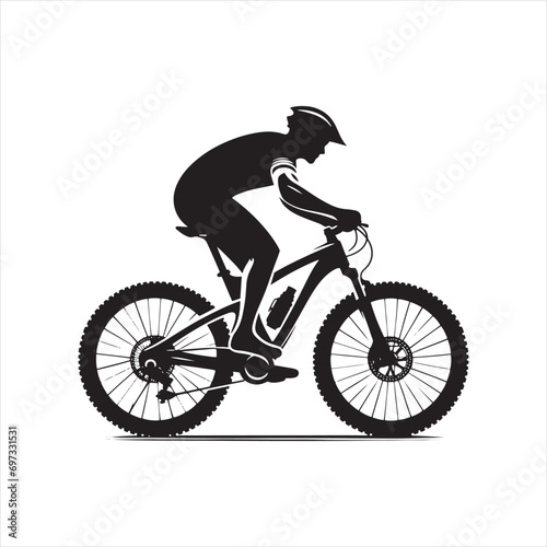 Cycle Silhouette: Bike Messenger in Action, Fast-Paced City Delivery, and Urban Biking Adventure
