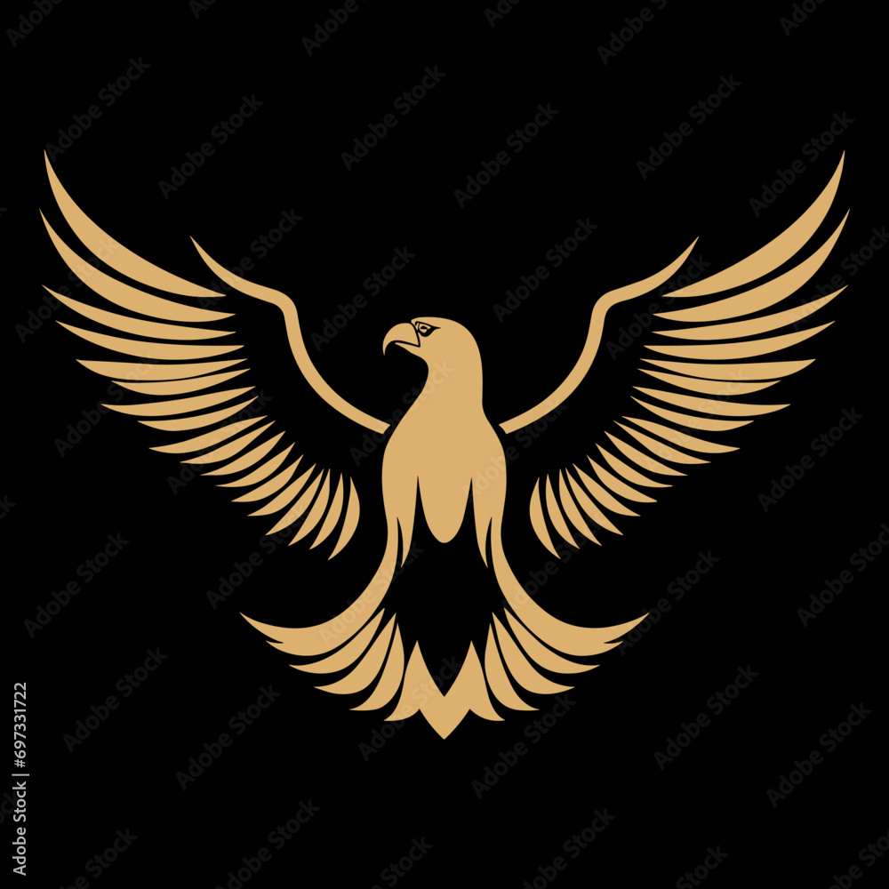 Fototapeta premium The flying eagle logo illustration, animal phoenix bird logo graphic element, icon design, vector design