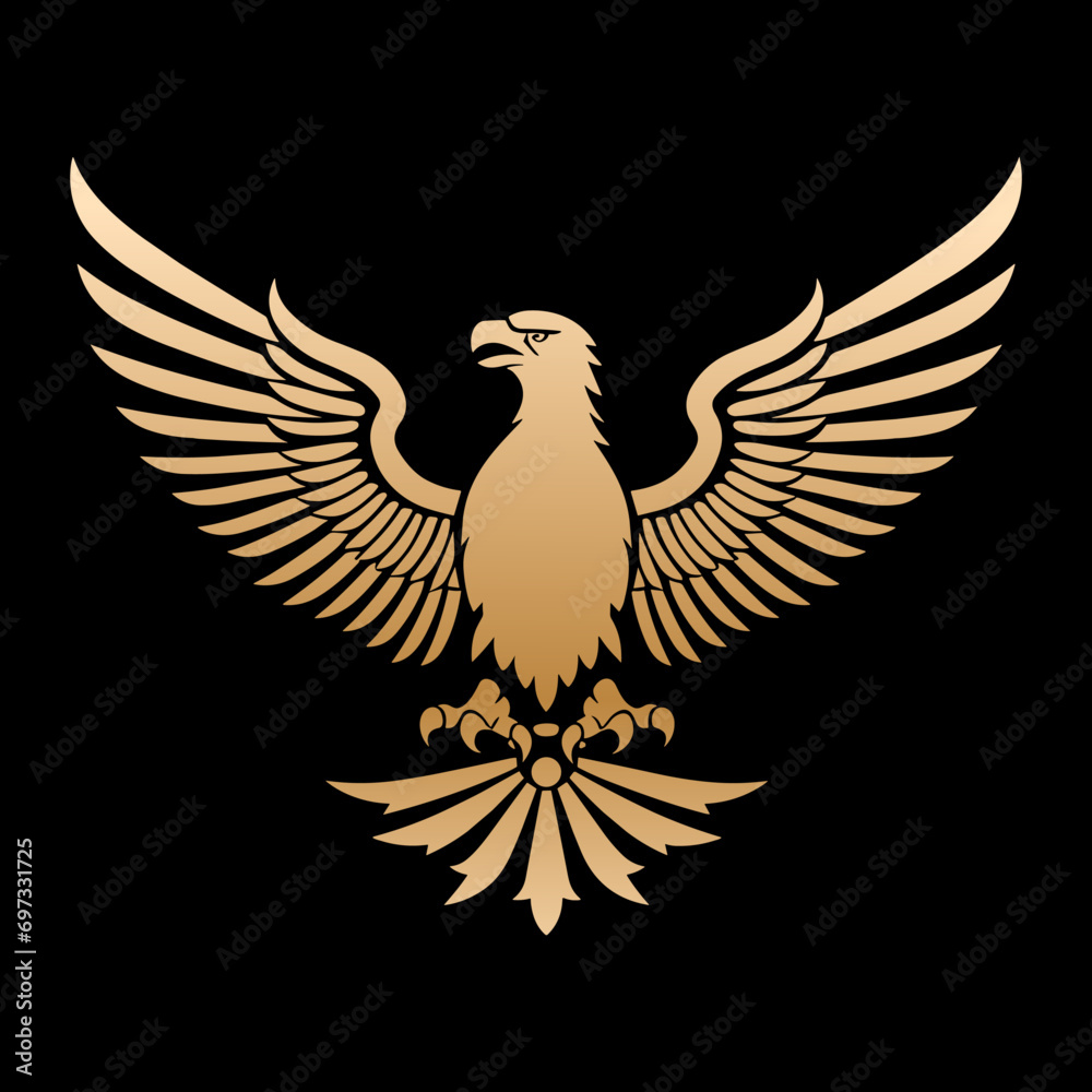 Obraz premium The flying eagle logo illustration, animal phoenix bird logo graphic element, icon design, vector design