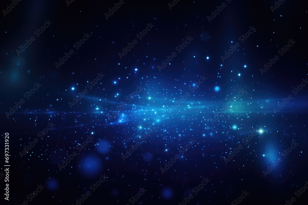Abstract background with blue lights and stars. Vector illustration for your design, Dark blue and glowing particle abstract background, AI Generated
