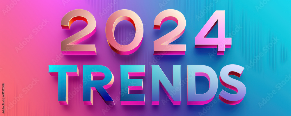 2024 trends 3D  text