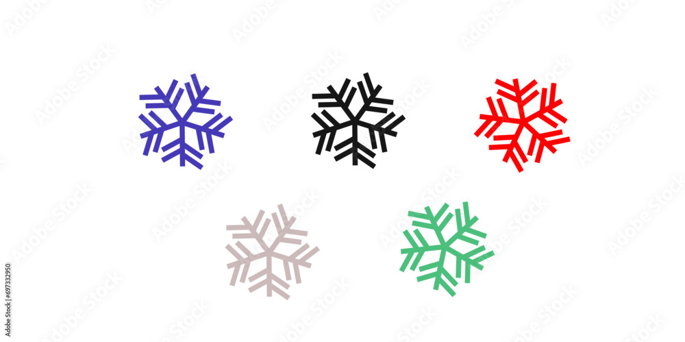 Christmas snowflake on white background. Set of snowflakes for Christmas decoration. Set of watercolor snowflakes of different colors. Christmas snowflake on white background. Set of snowflakes for Christmas decoration. Set of watercolor snowflakes of different colors.