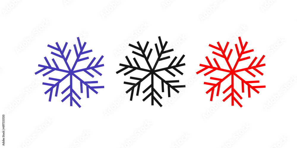 Christmas snowflake on white background. Set of snowflakes for Christmas decoration. Set of watercolor snowflakes of different colors. Christmas snowflake on white background. Set of snowflakes for Christmas decoration. Set of watercolor snowflakes of different colors.