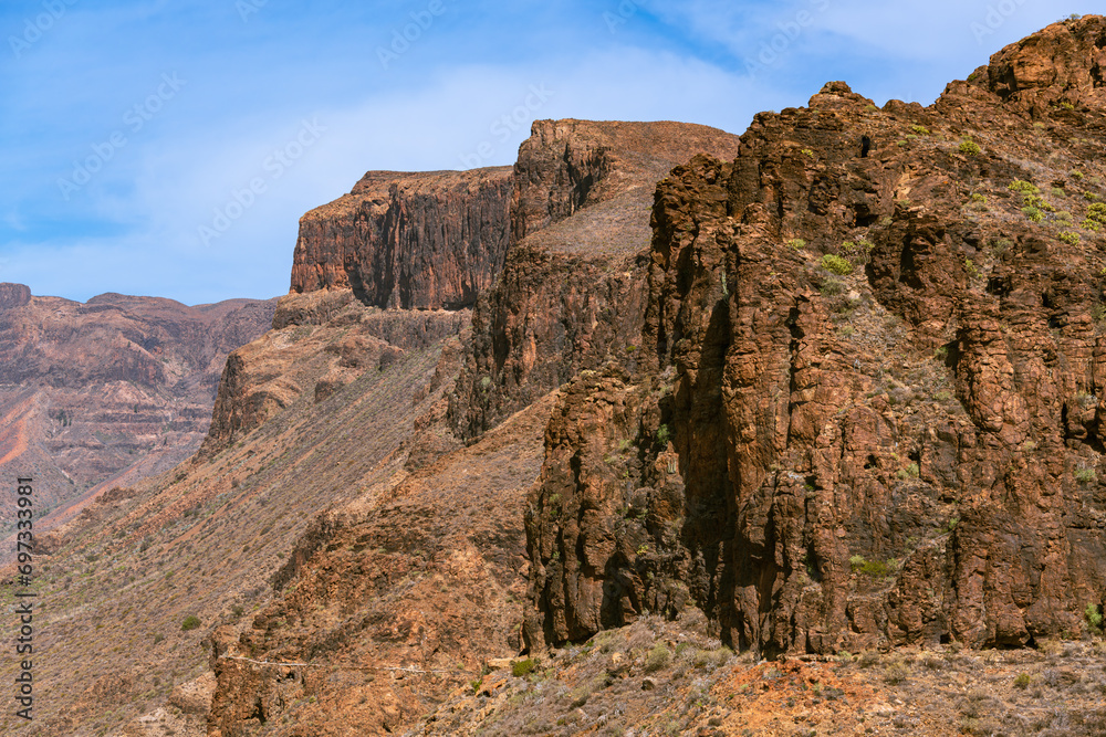 Fototapeta premium The High Cliffs At The Barranco De Fataga