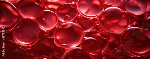 illustration of red blood cells in human blood vessels. generative AI photo