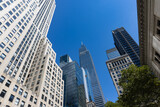 Beautiful Buildings and Skyscrapers with a Blue Sky in Midtown Manhattan of New York City