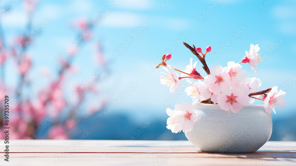 桜とテーブル 桜とテーブル