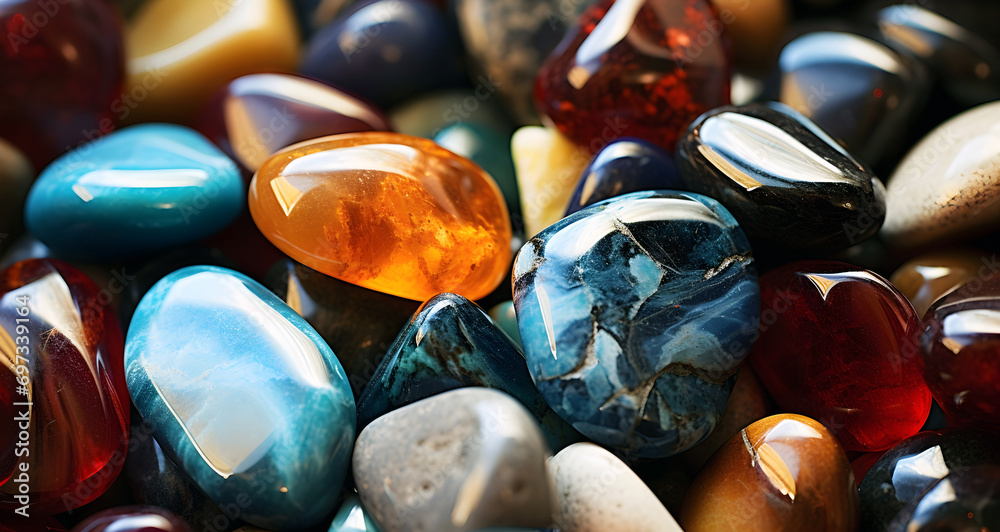 crystal glass stones, ai generated. - obrazy, fototapety, plakaty 