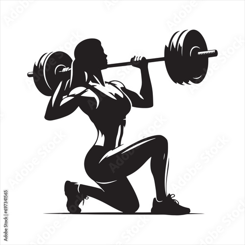 Gym Woman Silhouette: Fitness Motivation, Athletic Grace, and Silhouette of Fitness Portraying the Dynamic Beauty of an Active Lifestyle
