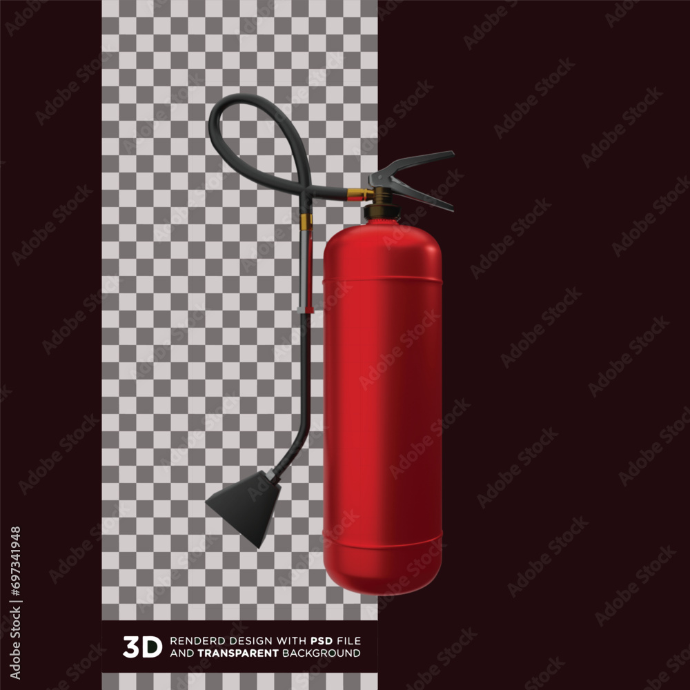 Obraz premium 3D rendered Extinguisher model png with transparent background. 