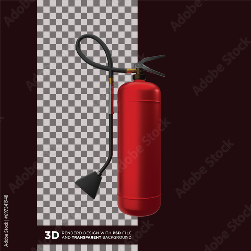 3D rendered Extinguisher model png with transparent background.
