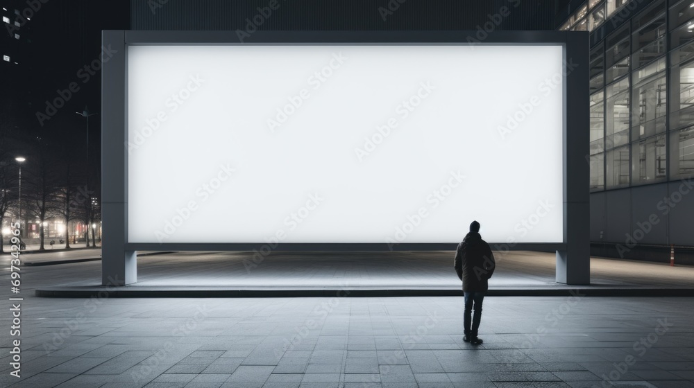 A blank billboard on the public area, a blank billboard with copy space for text or content, mockup of a blank billboard in a big city. A blank billboard on the public area, a blank billboard with copy space for text or content, mockup of a blank billboard in a big city.