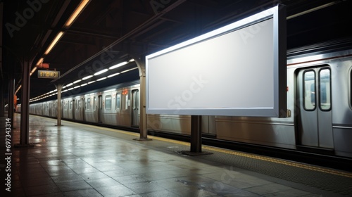 A blank billboard on the public area, a blank billboard with copy space for text or content, mockup of a blank billboard in a big city.