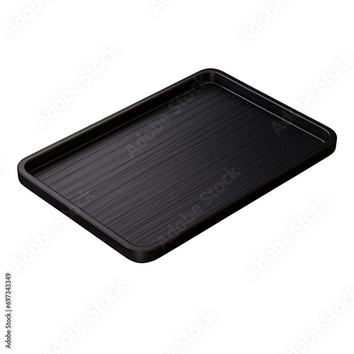  Black Wooden Tray isolated on transparent background