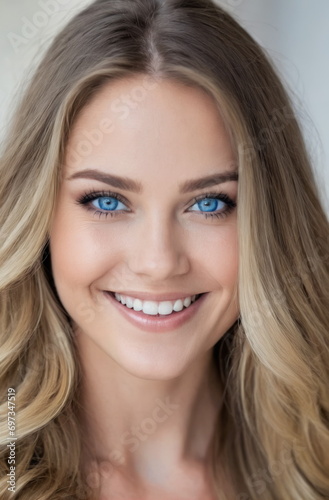 Portrait of a beautiful blonde woman.Blue eyes.Close-up.Authentic appearance.Fashion glamour art.