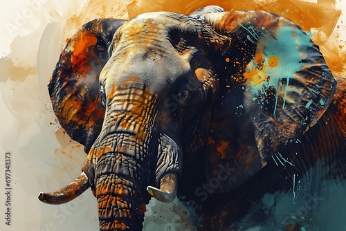 Psychedelic Pachyderm: A Kaleidoscope of Multicolored Majesty