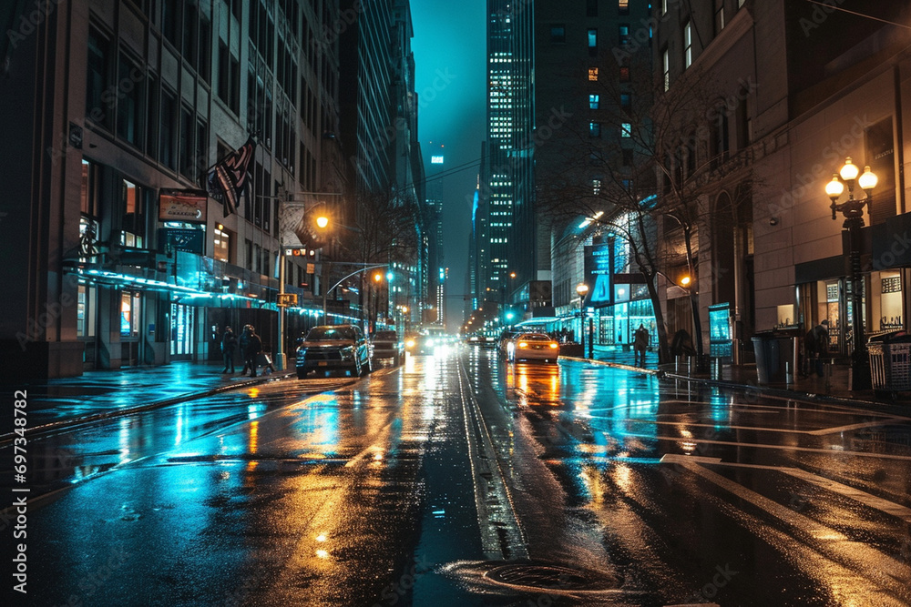 New York in a captivating dark theme