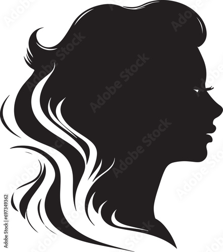 Beauty woman face silhouette illustration design vector