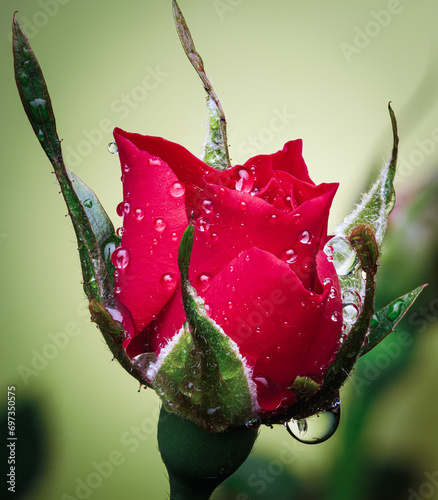 Rosebud in macro photography