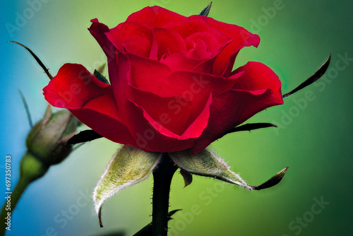Rose in macro photography
