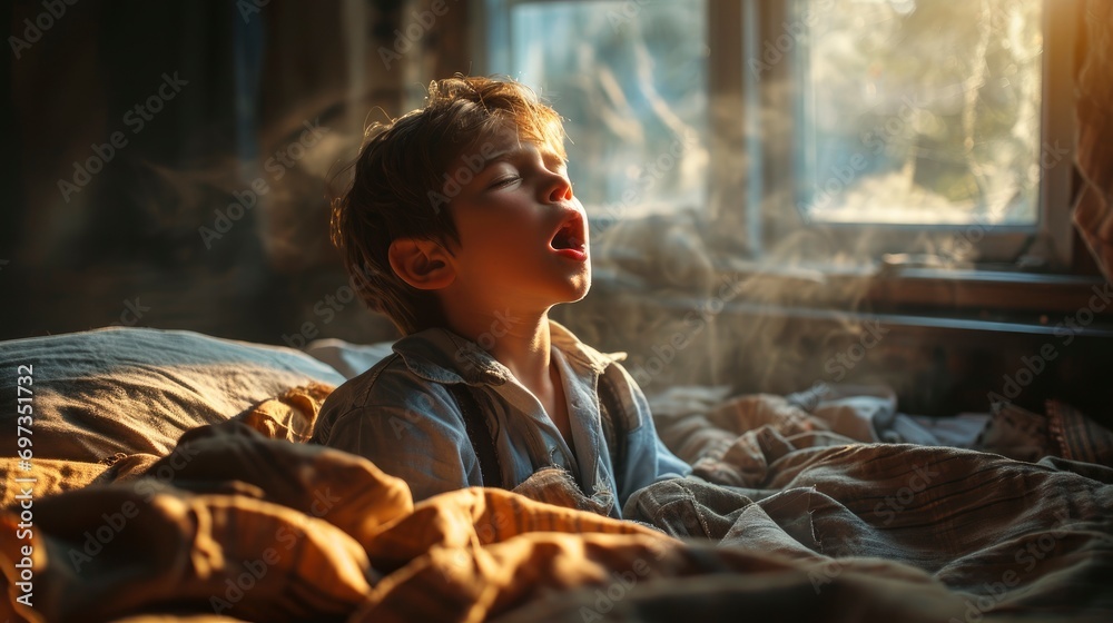 Obese Boy Wake Yawning Stretch, Background HD For Designer Obese Boy Wake Yawning Stretch, Background HD For Designer