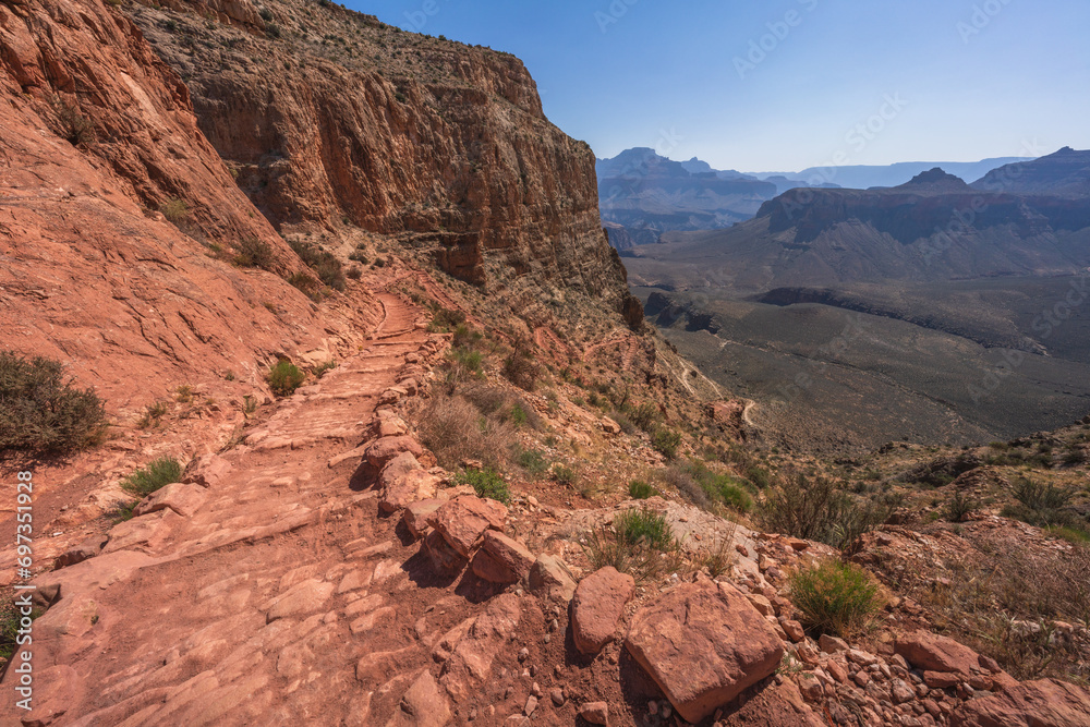 hiking the south kaibab trail in the grand canyon national park, arizona, usa