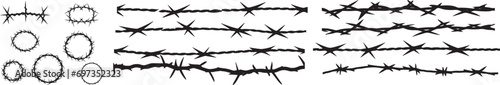 Set of barbed wire photo