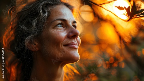 Waking Smile Middle Aged Woman Playfully, Background HD For Designer