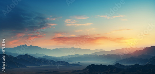 sunset over the mountains