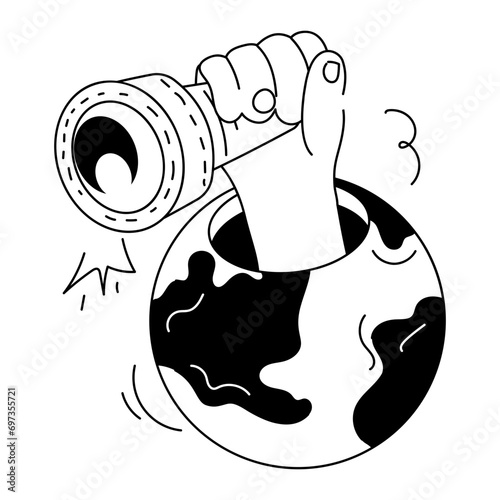 Global vision, hand drawn mini illustration 