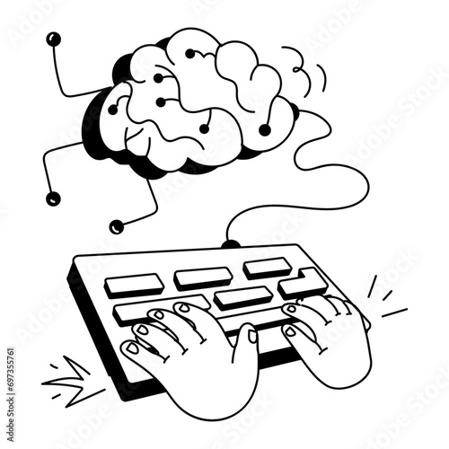 Download doodle illustration of deep learning 