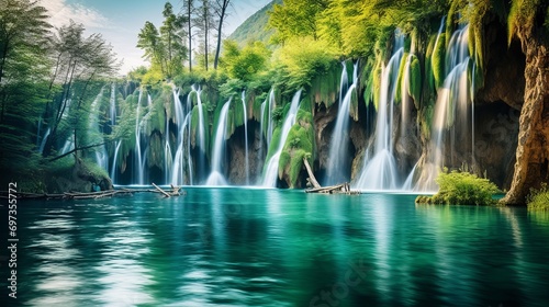 The plitvice lakes national park in croatia offers a captivating view