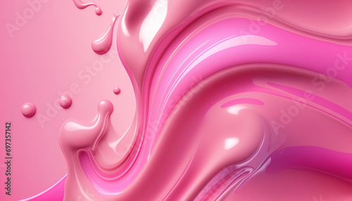 Smooth background of fruit yogurt, cream smooth liquid flows paint-like texture. Generative AI, © Milena