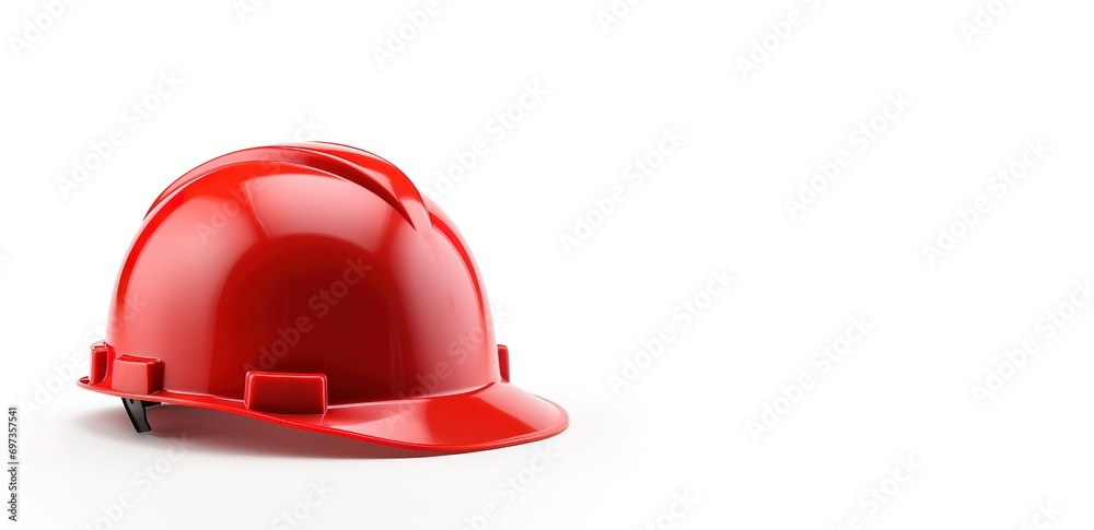Red safety helmet in photo on white Background Red safety helmet in photo on white Background