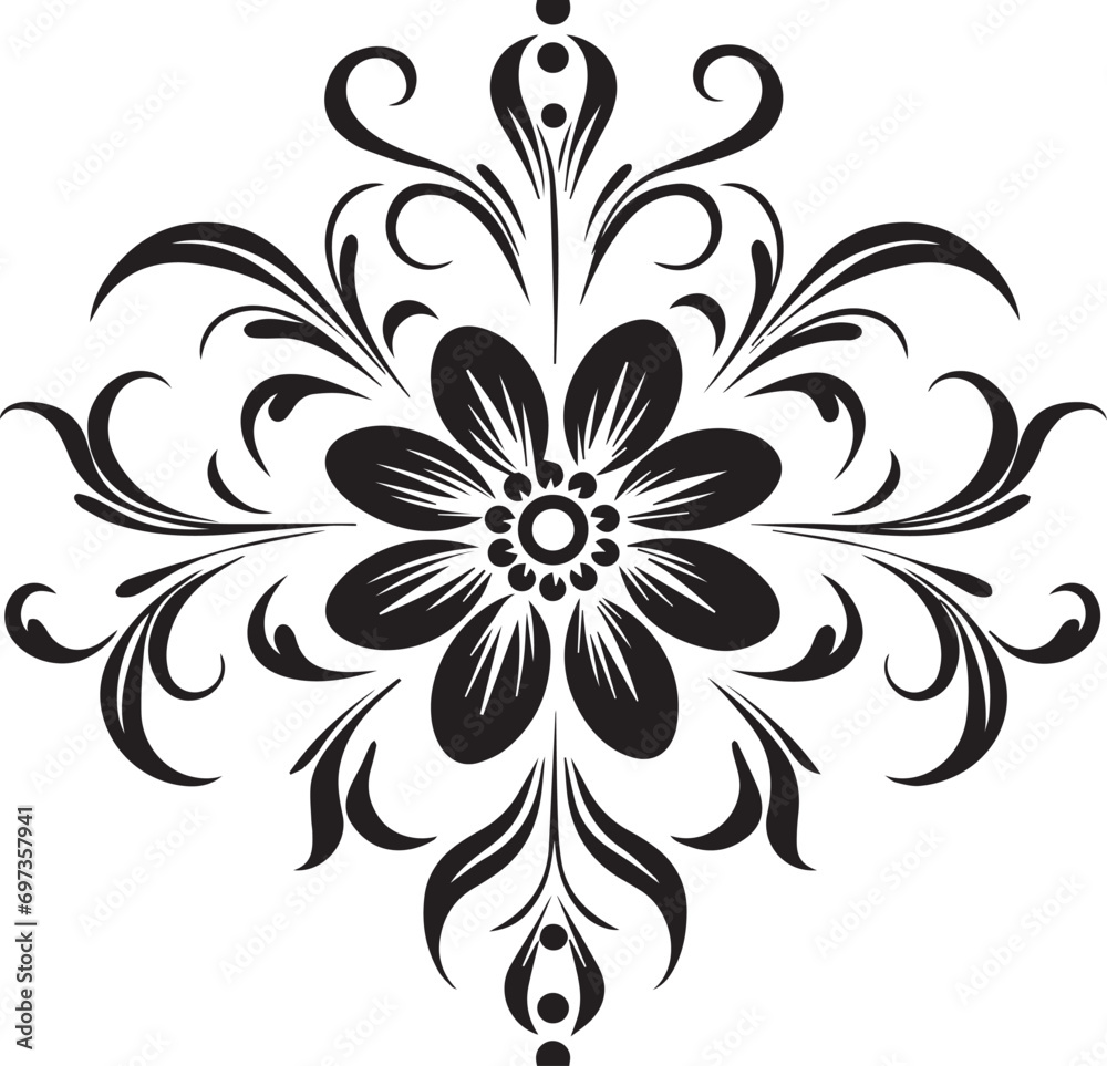 Flower Line Art Silhouette Illustration Vector