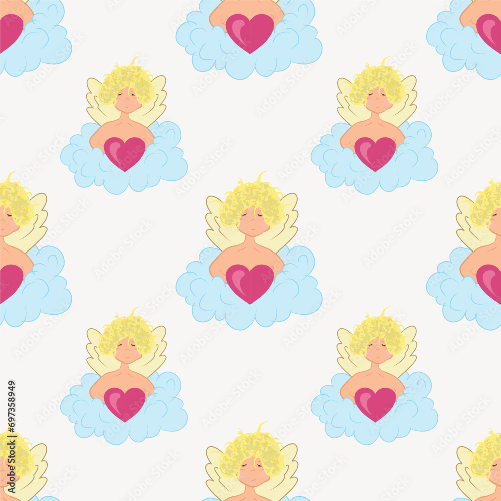 Vector illustration for Valentine's Day with a angel Vector illustration for Valentine's Day with a angel