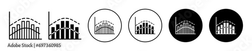 Average Icon. standard deviation from peak of the finance investment bar chart with average mean formula equation line. stock market price graph with average mean value statistic data analytics  