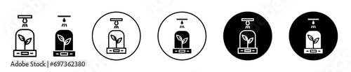 Incubator Icon. agricultural soil seeding in farm to protect and maintain temperature in greenhouse plant . business startup eco system incubator to care and insurance future growth symbol. 