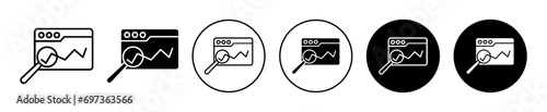 web traffic icon. real time htpl website visitor or web traffic optimization with seo. online digital search engine marketing strategy to increase high web traffic on webpage logo vector set symbol