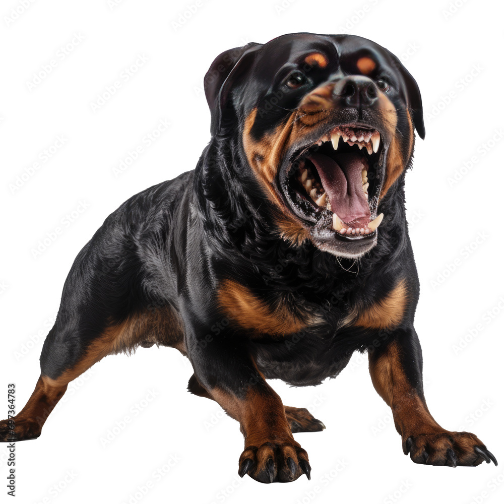 Obraz premium Rottweiler angry isolated on white background