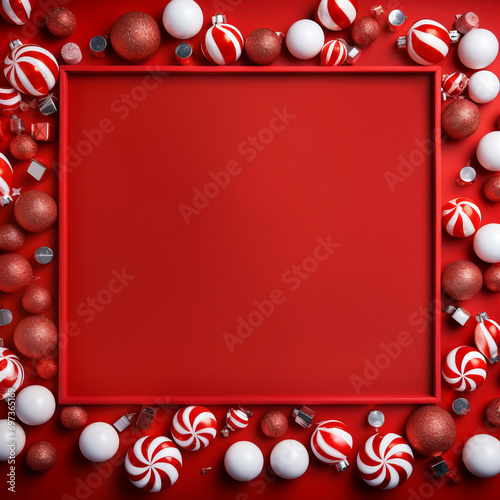 Christmas red background with copy space for your text.