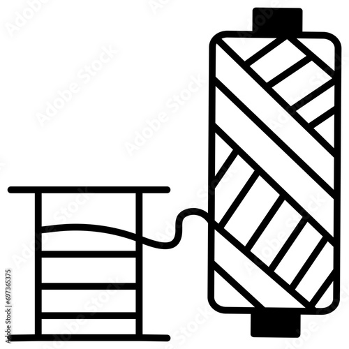 Spool and role solid glyph icon illustration