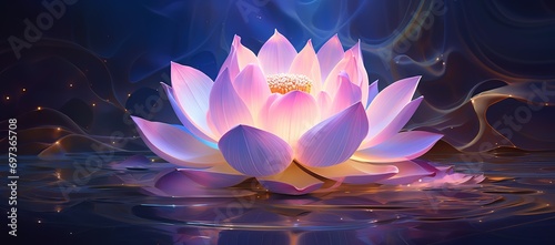 Illustration of a beautiful blooming lotus flower photo
