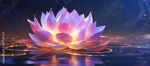 Illustration of a beautiful blooming lotus flower
