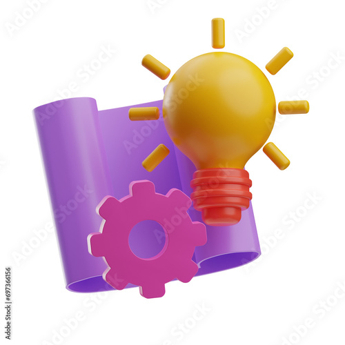 Team Work Object Project Management 3D Illustration
